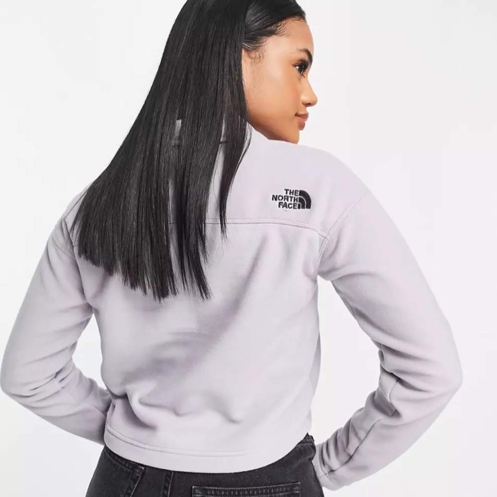 The North Face 100 Glacier 1/4 zip cropped fleece in gray Medium - Picture 15 of 16